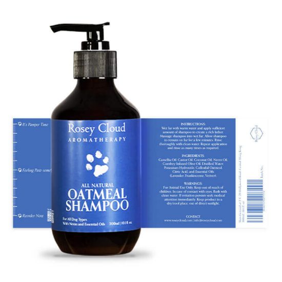 All Natural Oatmeal Shampoo for dogs Rosey Cloud